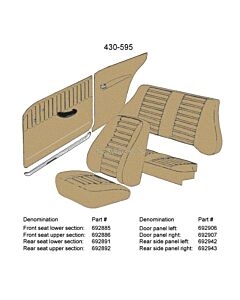 Bekleding Amazon 2 deurs zijpaneel Rechtsachter beige 430-595 - is een onderdeel van 692942 (niet los leverbaar)