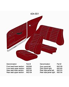 Bekleding Amazon 2D zijpaneel cover Linksachter rood 424-551 SET incl R 692154