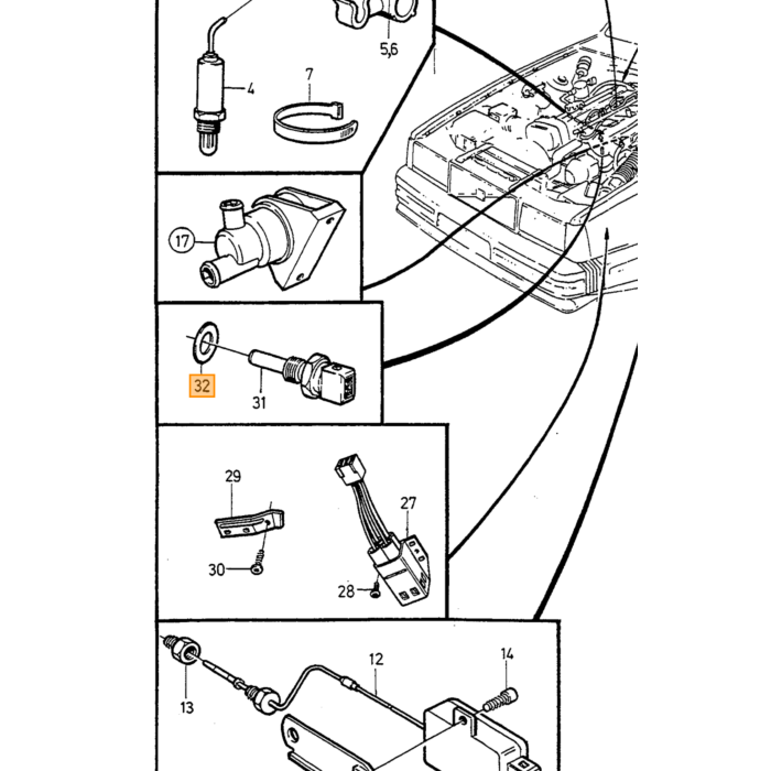 Volvo Bague en cuivre pour conduite de pression K tronic B19E+B21E+B23E/bague de carter B16 pour bague de bouchon de vidange turbo v70 c30 s80 xc90 Volvo piece no 11994