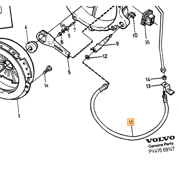 Volvo Pression de raccord de tuyau + 260 + 740 + 760 + 780 + 94 - V90 S90 + 240 RHD Volvo piece no 1206840