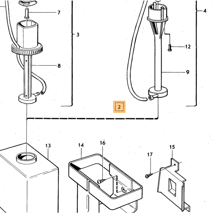 Réservoir de lave-glace Volvo pour Volvo 740 760 arrière sans bouchon, numéro de pièce Volvo 1213941