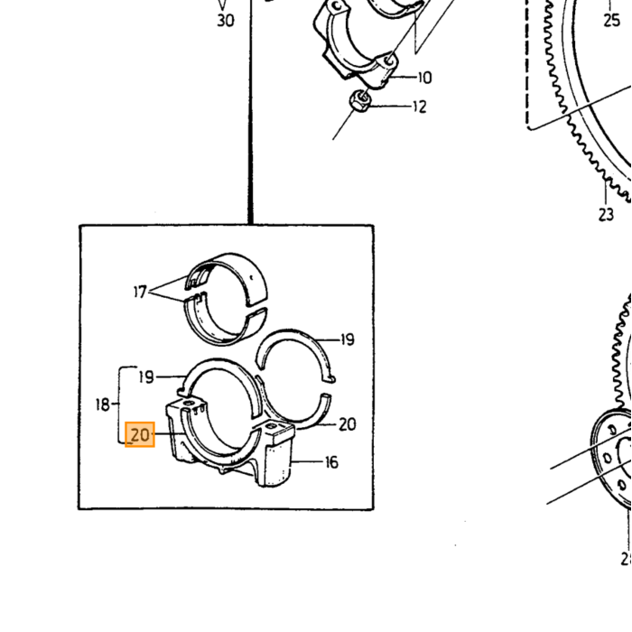 Volvo Joint spy vilebrequin arrière B27+B28+B280 Volvo piece no 1218389