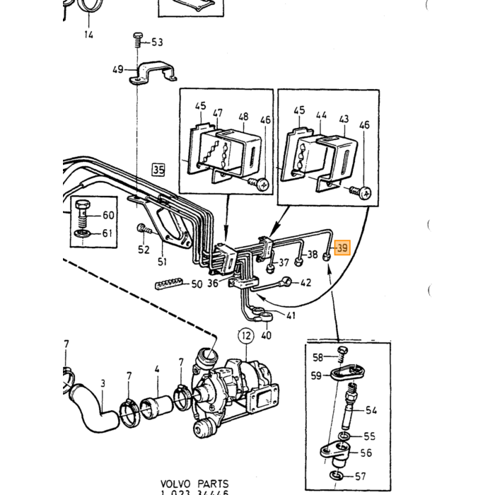 Volvo Carburant conduite essence K jetronic 1er cylindre 240+740+940 Volvo piece no 1219887