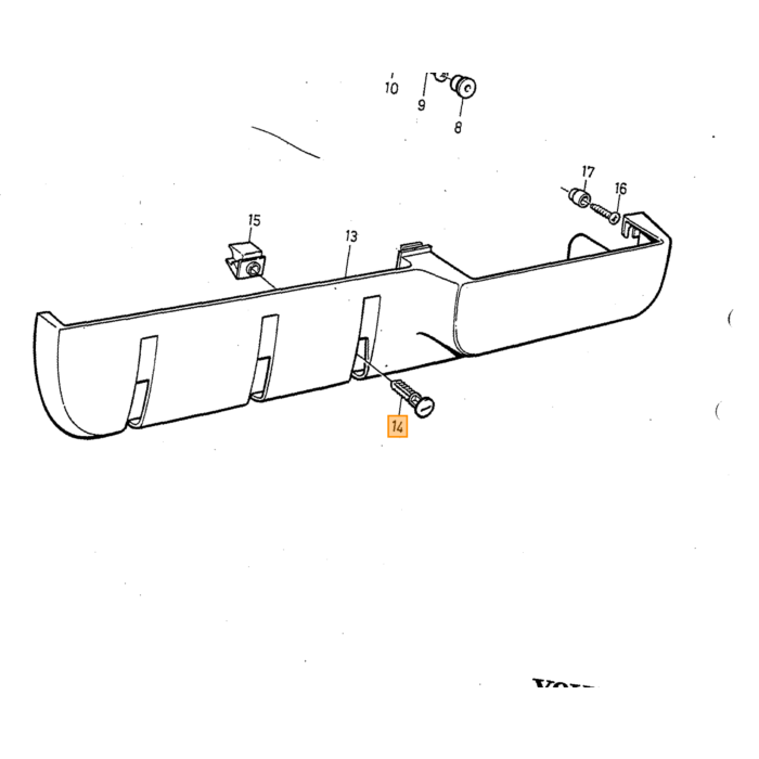 Volvo Clamp door box 240 + 260 clip noir ( 3 par côté nécessaire) Plus disponible Volvo piece no 1225234