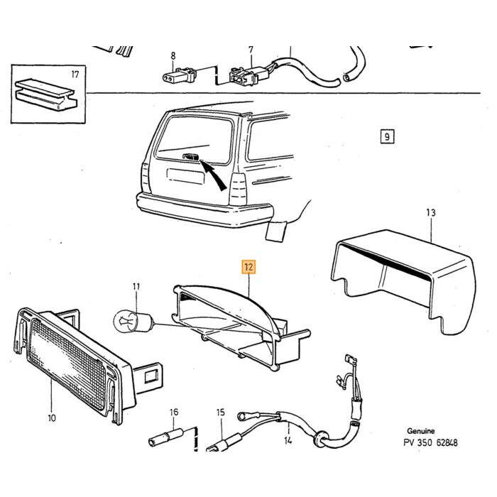 Éclairage intérieur 240 pour coffre de berline 244 242 pour Volvo