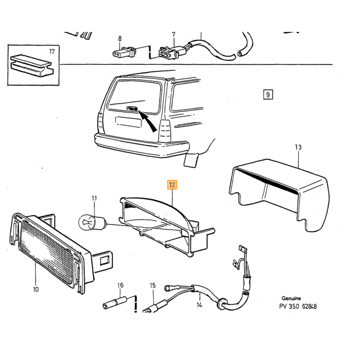Éclairage intérieur 240 pour coffre de berline 244 242 pour Volvo