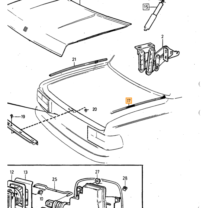 Volvo Coffre caoutchouc 242+244+262 240 260 berline 4 portes1979+ Volvo piece no 1246650