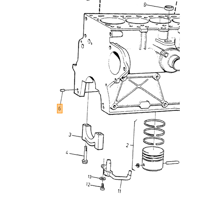 Goujon de culasse Volvo 240 260 740 760 diesel, pièce Volvo nr 1257005