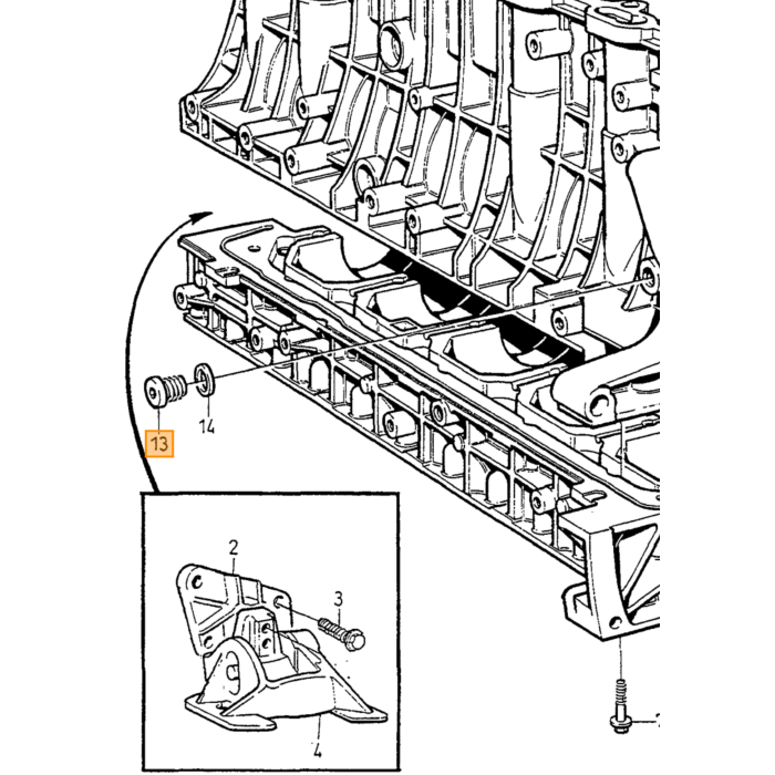 Goujon de culasse Volvo 240 260 740 760 diesel, pièce Volvo nr 1257005