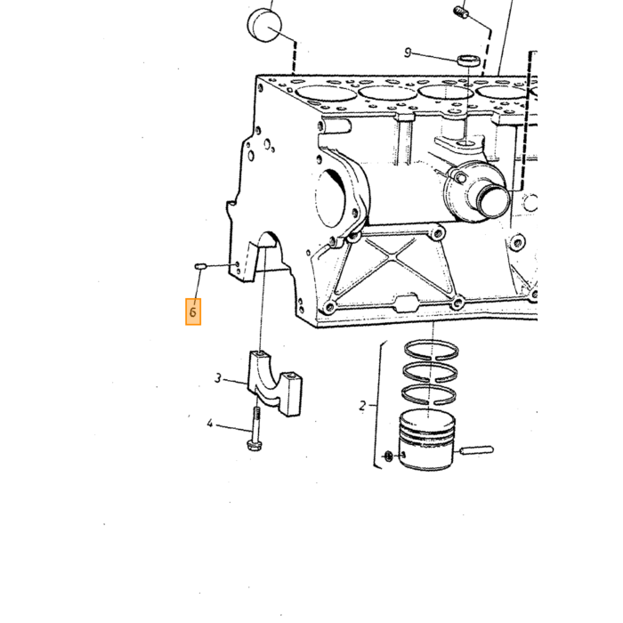 Goujon de culasse Volvo 240 260 740 760 diesel, pièce Volvo nr 1257005