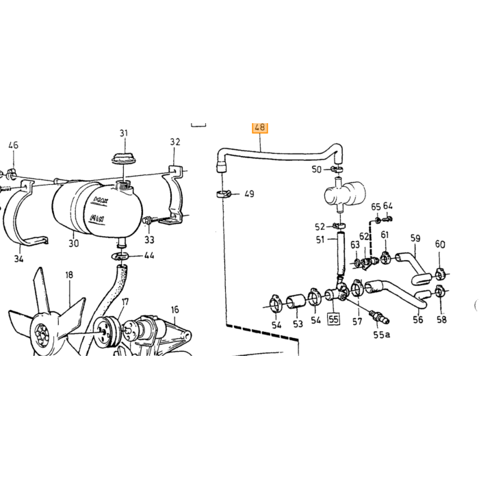 Volvo Durite de radiateur 240+260 +740 -86 diesel plus disponible Volvo piece no 1257446