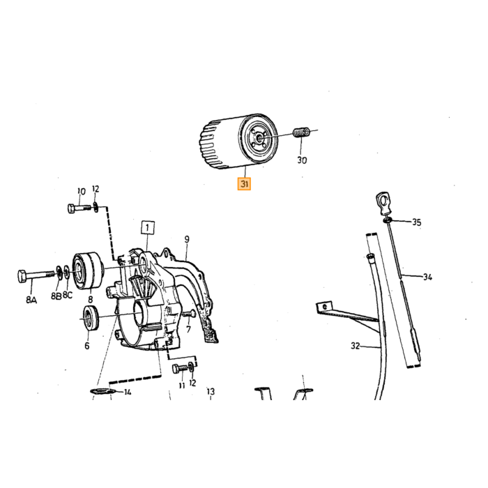 Volvo Filtre à huile diesel D24 240+260+740+940 Volvo piece no 1257492