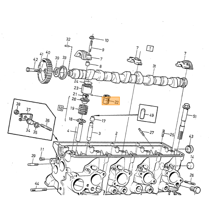 Ressort de soupape Volvo pour type Volvo 240 : type de moteur Volvo 340 360 : type de moteur Volvo 740 760 780 : type de moteur Volvo 940 960 : type de moteur, numéro de pièce Volvo 1266797