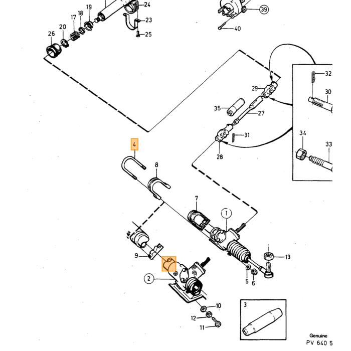 Support de montage CAM pour boîtier de direction Volvo (sans direction assistée) numéro de pièce Volvo 1272597