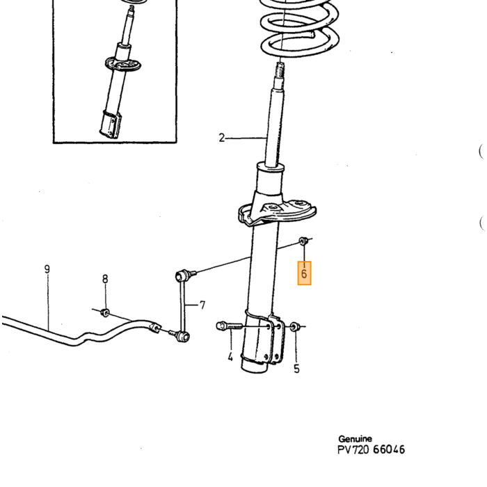 Volvo Butée de support en caoutchouc pour amortisseur 740 760 760 940 960 Volvo piece no 1273849
