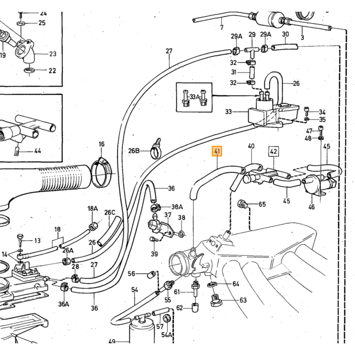 Volvo Filtre à carburant filtre à carburant système d'injection K tronic (B20E/F +B21+B27E/F) -1984 Volvo 240 260 140 Volvo piece no 1276050