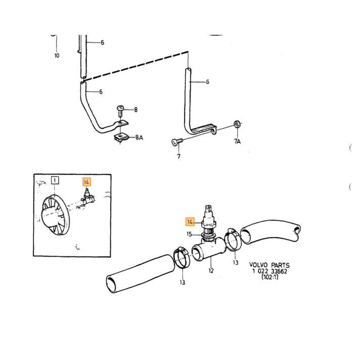 Interrupteur Thermique Volvo pour VOLVO 340-360, ventilateur de radiateur, pièce Volvo numéro 1276229