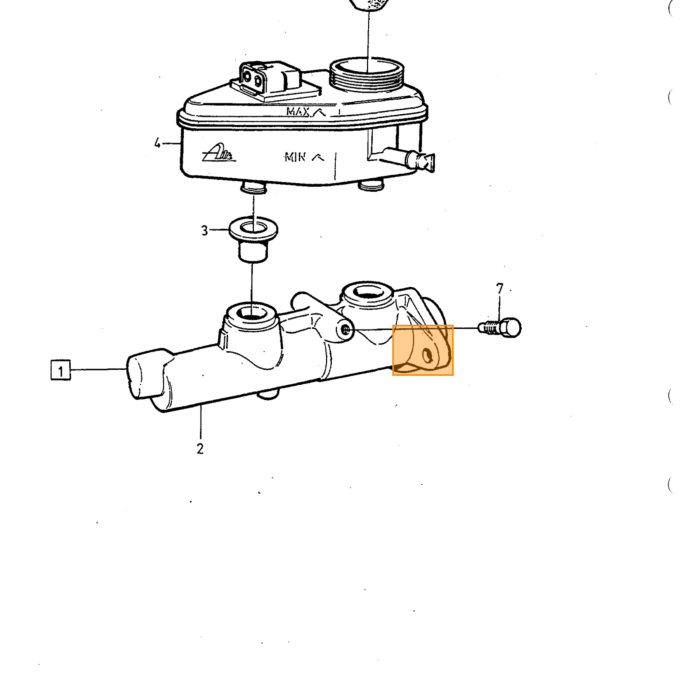Volvo Conduite de frein 240+260 Arrière gauche 44cm 12282481 Volvo piece no 1277112