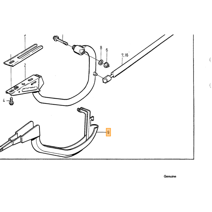 Volvo Amortisseur à gaz à rotule inférieur de hayon 745+945 Volvo piece no 1316489