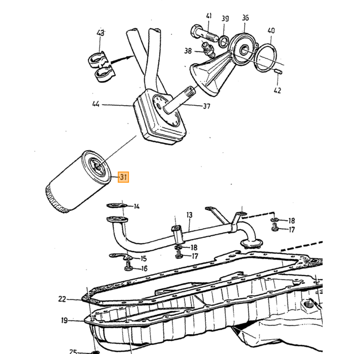 Volvo Filtre à huile diesel D24T 240 242 244 245+740+940 Volvo piece no 1328162