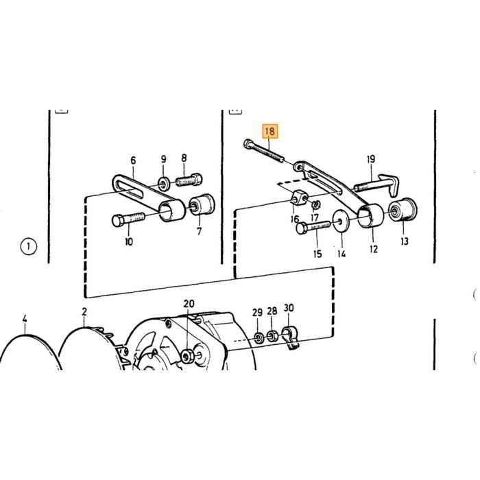 Volvo Boulon alternateur 240 tendeur M6 Volvo piece no 1336962