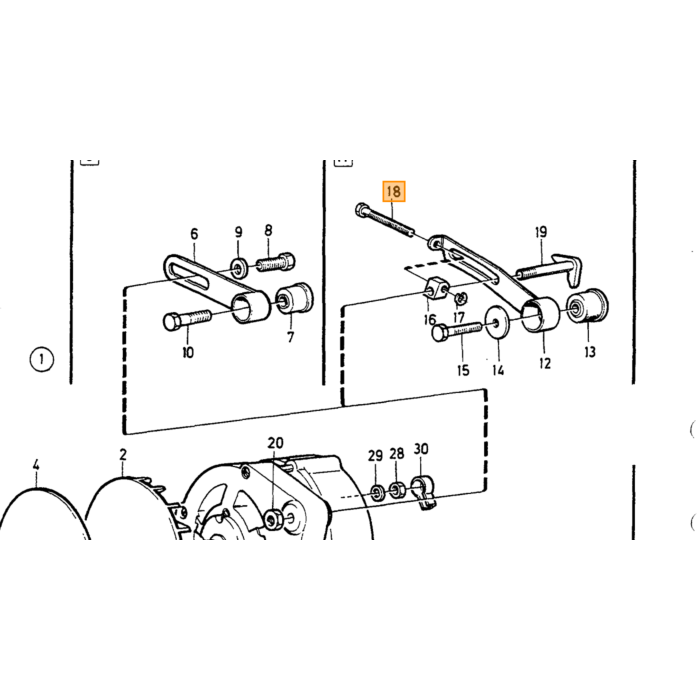 Volvo Boulon alternateur 240 tendeur M6 Volvo piece no 1336962