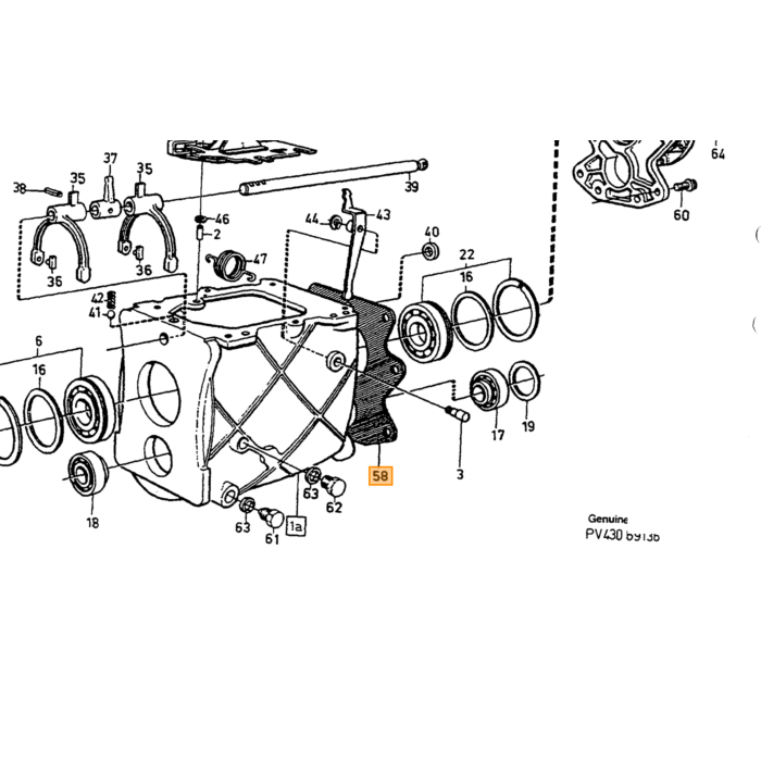 Packning Volvo type Volvo 240 260 262 : type d'entraînement Volvo 740 760 780 : type d'entraînement Volvo 940 960 : type d'entraînement Pièce Volvo numéro 1340990 pour Volvo