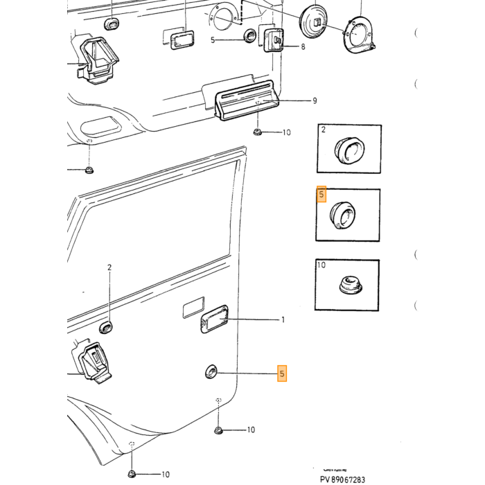 Bouchon en caoutchouc Volvo rond pour bac à roue de secours, fond de coffre Amazon 140 164 200 700 850 900 C70 (-2005) PV S70 V70 V70XC (-2000) S90 V90 (-1998) numéro de pièce Volvo 1360872