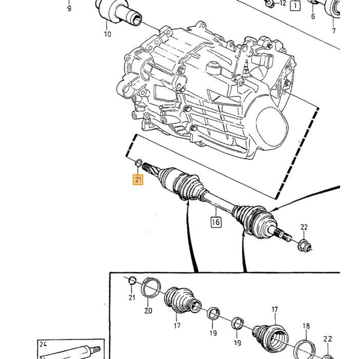 Volvo Bague de blocage pour arbre de transmission côté boîte de vitesses Volvo V70 XC70 XC60 XC90, arbre de transmission arrière, arbre de transmission avant pour la partie de l'arbre dans le différentiel, numéro de pièce Volvo 1377060.