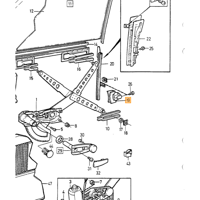 Volvo LEVER  L.H. Volvo piece no 1380009