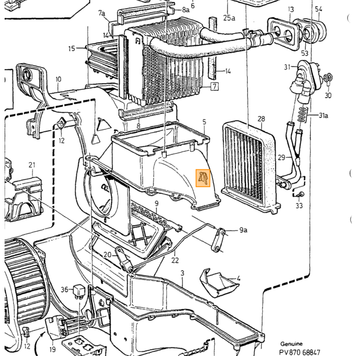 Volvo Ventilateur de refroidissement / ventilateur électrique / diamètre 32 cm / complet avec capteur de température et kit de montage Volvo piece no 13B12V