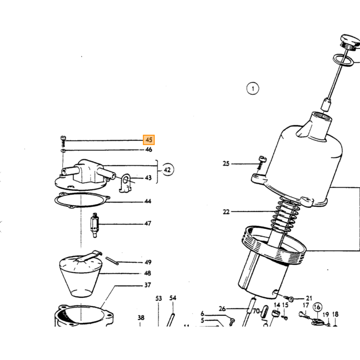 Volvo Vis carburateur SUH4+SUH6+SU HIF chambre à flotteur (14185) Volvo piece no 14185