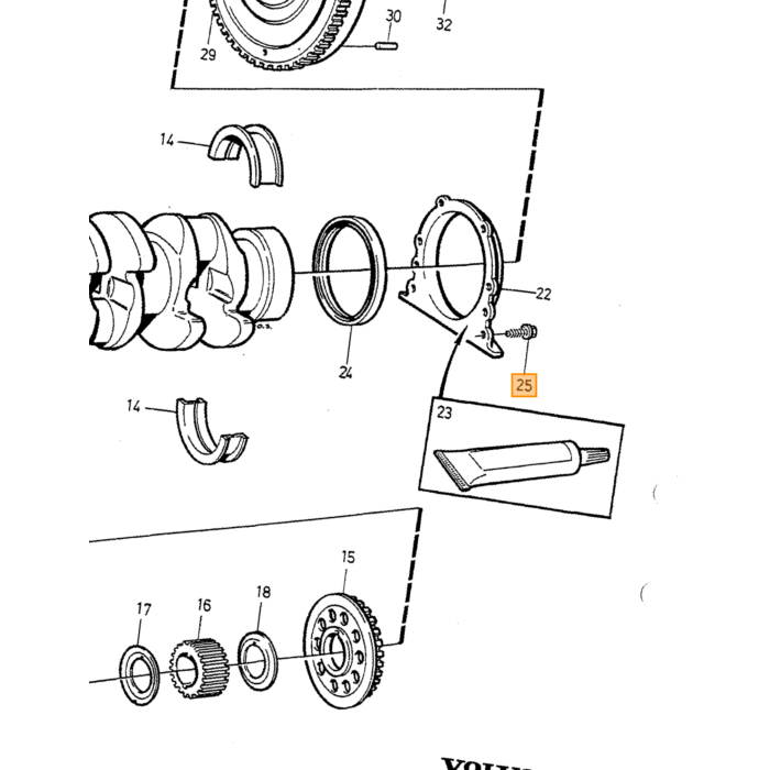 Volvo Tourillon de palier B4B+B16+B18+B20+B30+B19+B21+B23+B200+B230 Volvo piece no 181799