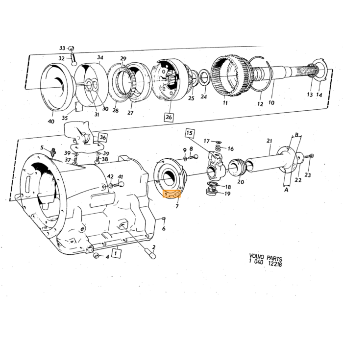Volvo Bague d'étanchéité tige de changement de vitesse automatique BW35 (diam ext 17 5 mm) Volvo piece no 235511