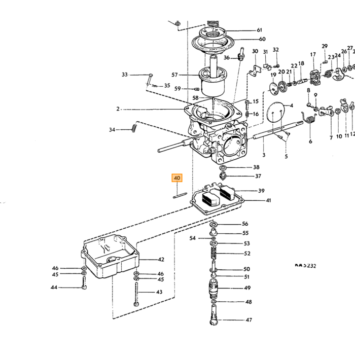 Volvo Carburateur arbre à flotteur Stromberg Volvo piece no 237293