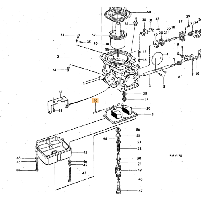 Volvo Carburateur arbre à flotteur Stromberg Volvo piece no 237293