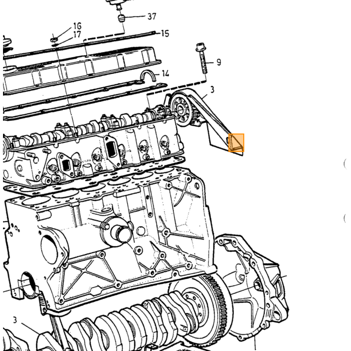 Volvo Chaîne de distribution (arbre à cames) B27+B28+B280 1980+ Volvo piece no 245301
