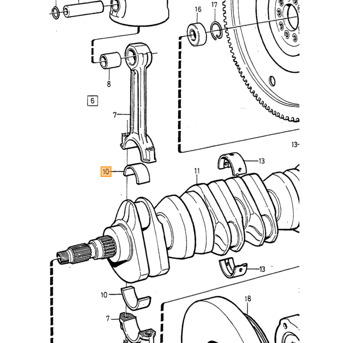 Volvo kit de roulement de tête de bielle (3x) Volvo piece no 272198