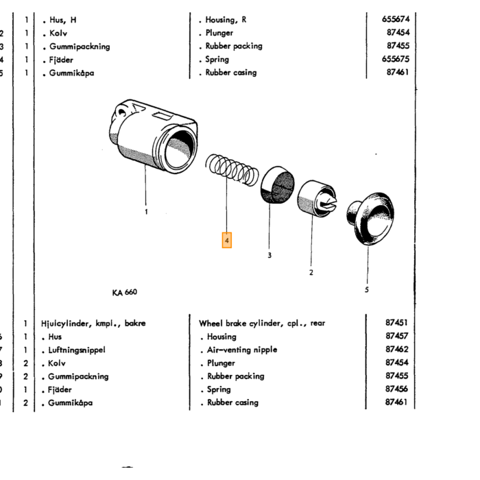 Volvo Brake Lining Kit Volvo piece no 275848