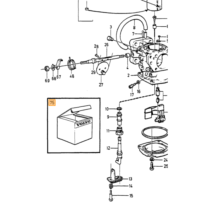 Volvo Pochette de joints carburateur SU HIF 140+164+240+740+760 237660 237703 237704 237705 Volvo piece no 276307