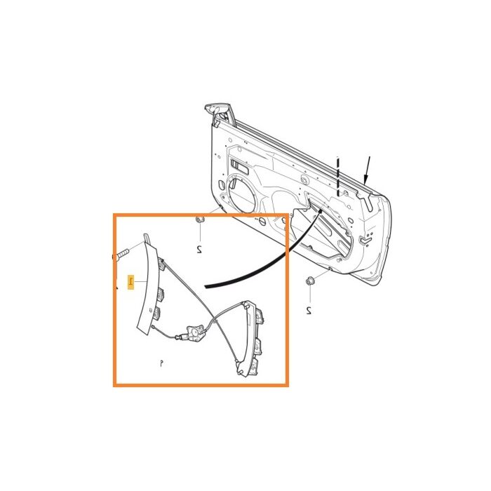 Mécanisme de fenêtre gauche Volvo C70 (2006-) cadre incl câbles, numéro de pièce Volvo 30633660