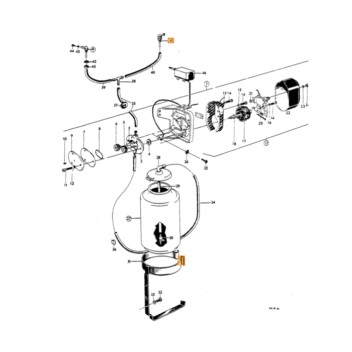 Volvo Anneau en caoutchouc joint pompe de lave-glace PV444 + PV544 + Duett + P1800 Amazon 661324 Volvo piece no 343188