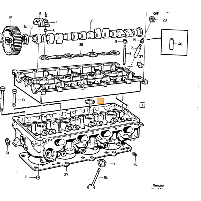 Joint torique de l'arbre à cames Volvo, pièce Volvo nr 3514296