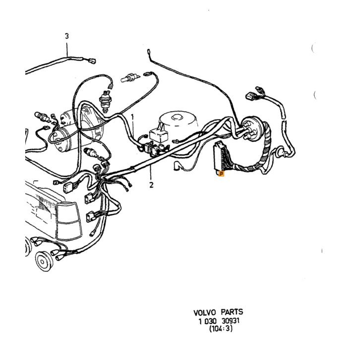 Volvo Cable Harness  L.H. Volvo piece no 3515402
