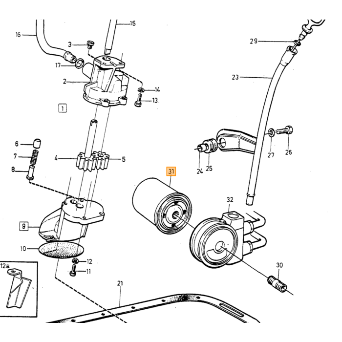 Volvo Filtre à huile B18+B20+B30 Amazon+P1800+140+164+ 240+260+740+940+760+960+850+S70+V70-2000 S40+v40 -1997 original Volvo 1266286 Volvo piece no 3517857