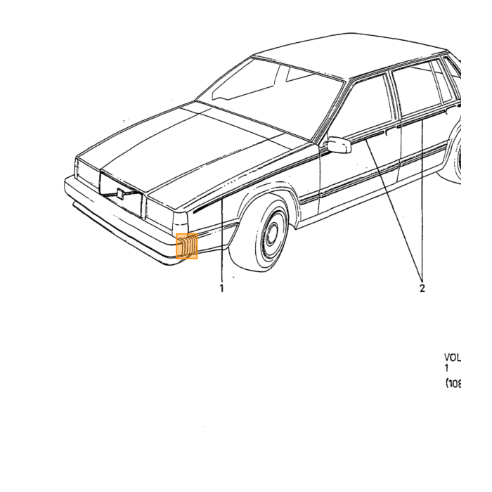 Boîtier de Rétroviseur Extérieur LHD gauche VOLVO 740 760, pièce Volvo numéro 3518693
