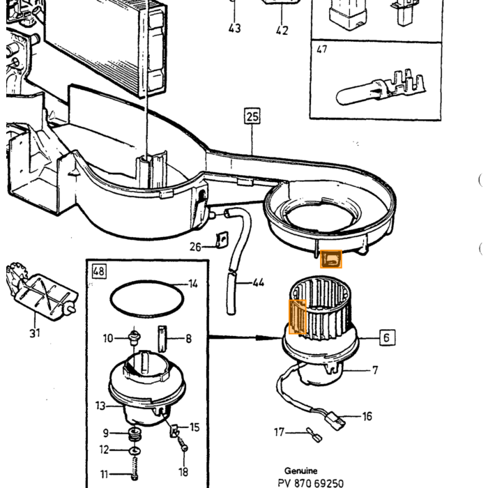 Volvo Résistance chauffante 740/760 (remplace l'ancien type à 4 broches  faisceau de câblage supplémentaire requis (9139700) pour l'ancien type de résistance 1391789 Volvo piece no 3522313