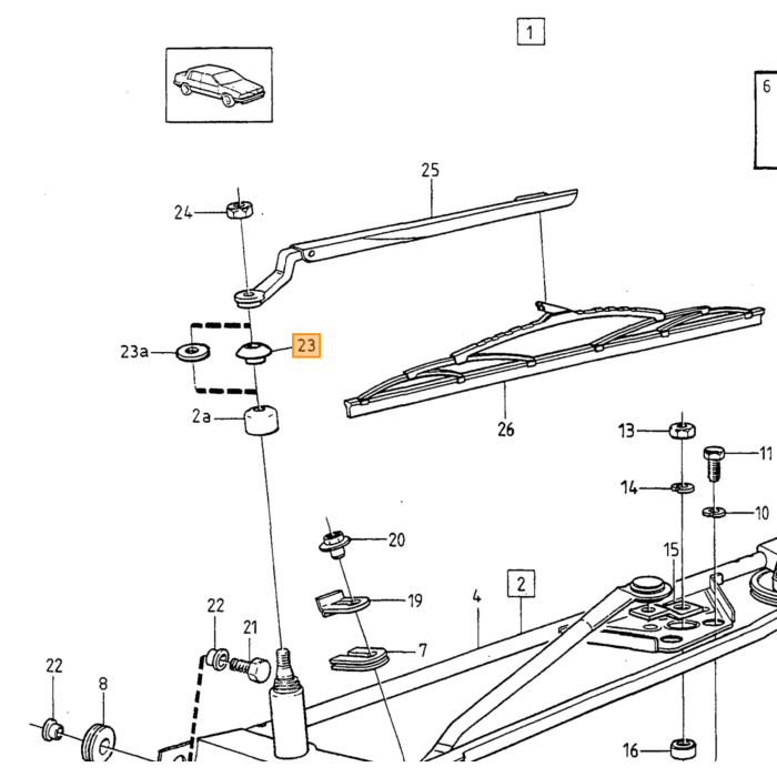 Volvo Bras d'essuie-glace 740 760 940 960 S90 V90 Volvo piece no 3538307