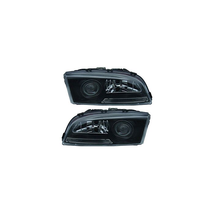 Ensemble de phares noirs style USA Volvo pour gauche et droite, pour VOLVO S70 V70 I -00, numéro de pièce Volvo 35430190.