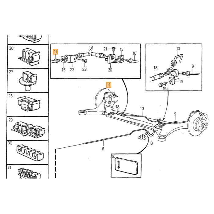 Volvo Type d'entraînement du tuyau de frein : pas pour 4WD Volvo piece no 3546365